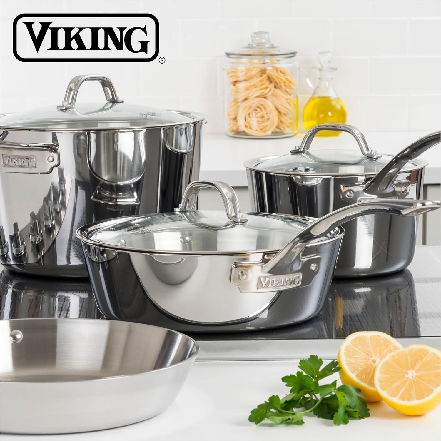 Viking Viking Contemporary 3-Ply Sauce Pan with Glass Lid