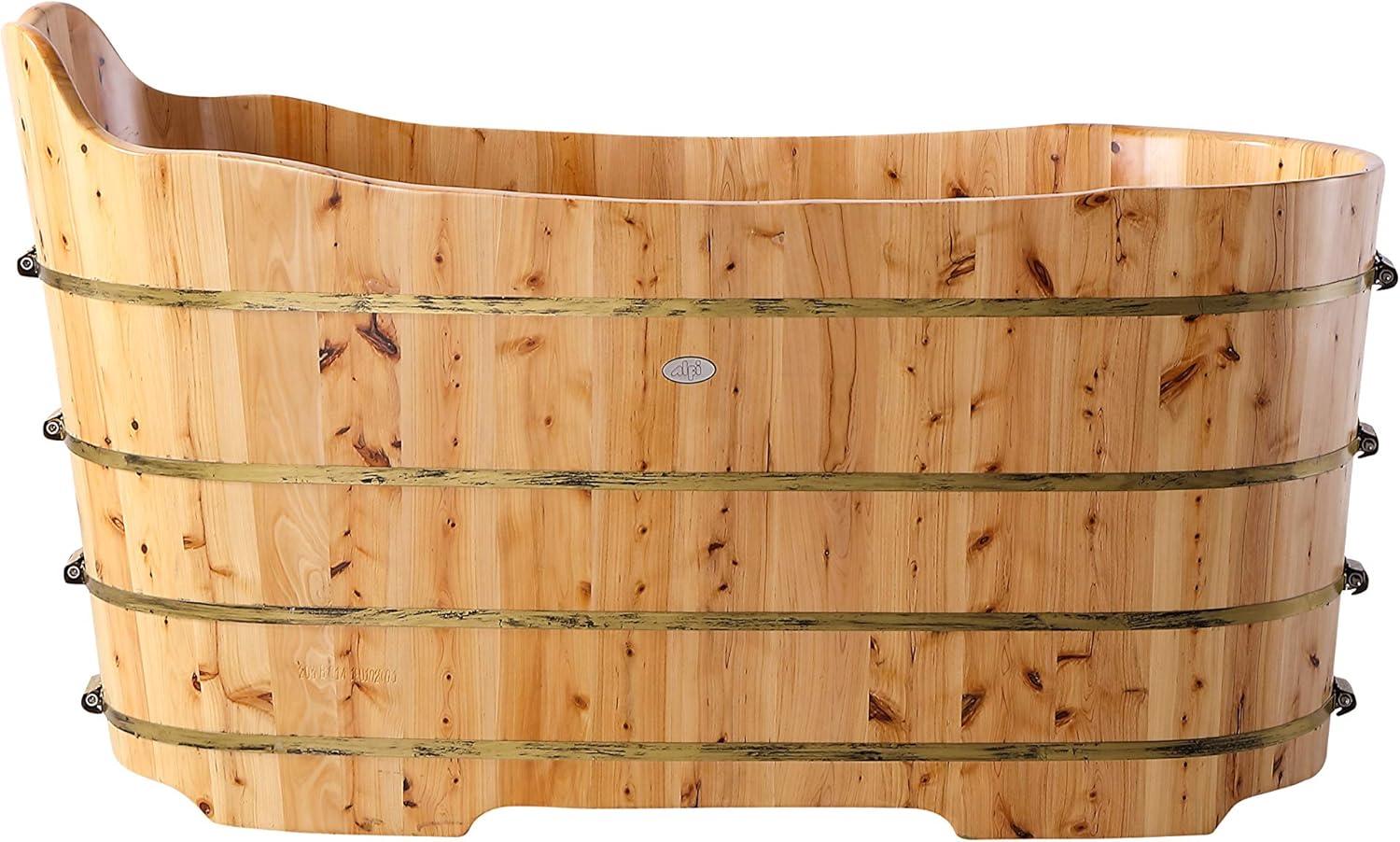 59'' x 25.6'' Freestanding Soaking Solid Surface Bathtub