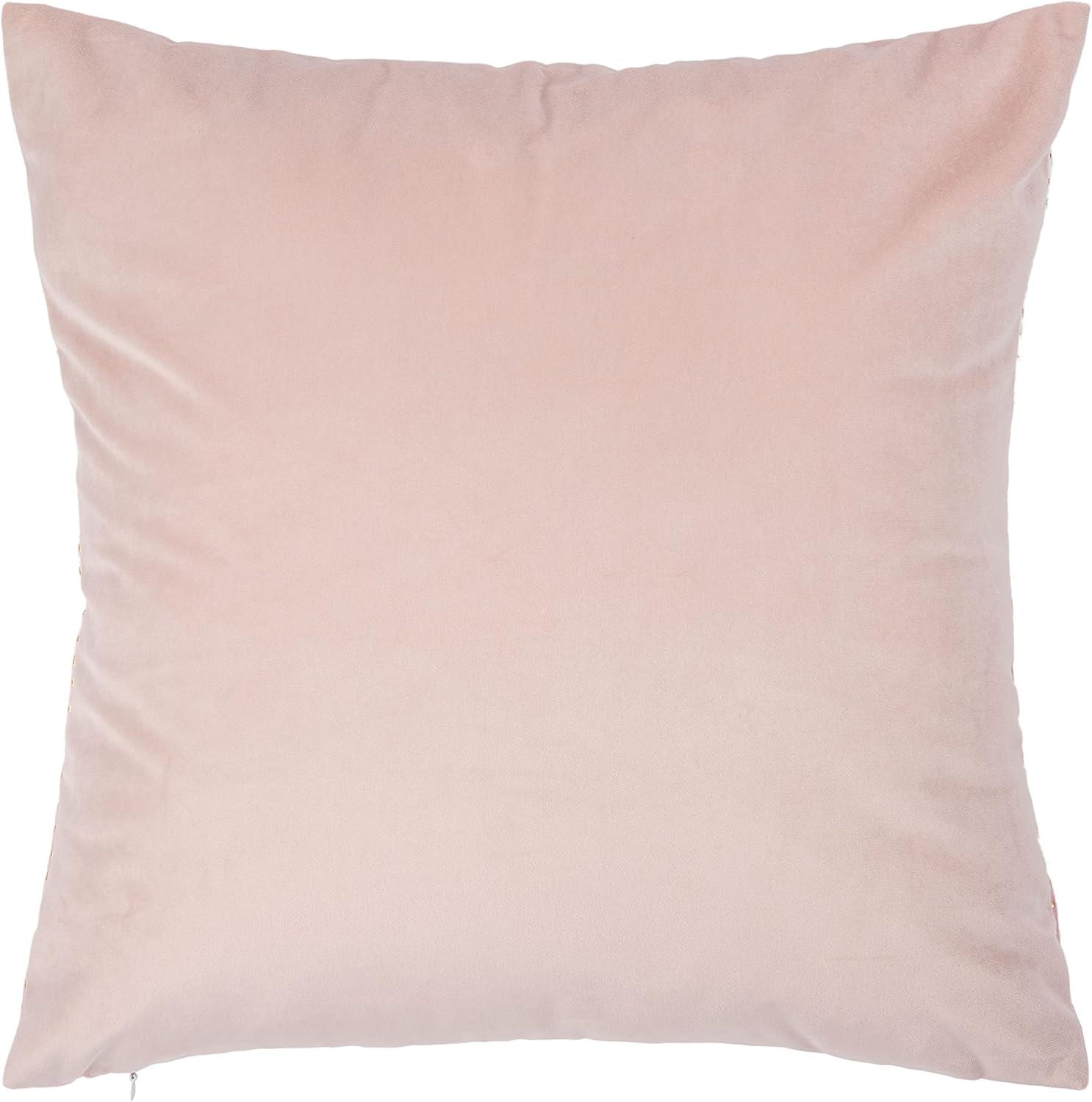 Art Deco Inspired Blush and Gold Square Pillow, 19"x19"