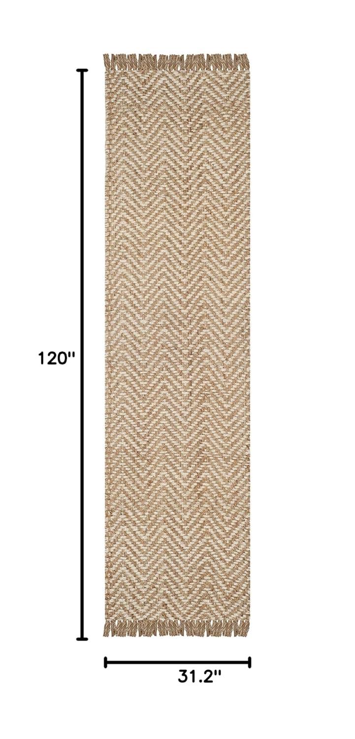 Natural Fiber NF458 Hand Woven Indoor Runner Rug - Bleach/Natural - 2'6"x10' - Safavieh.