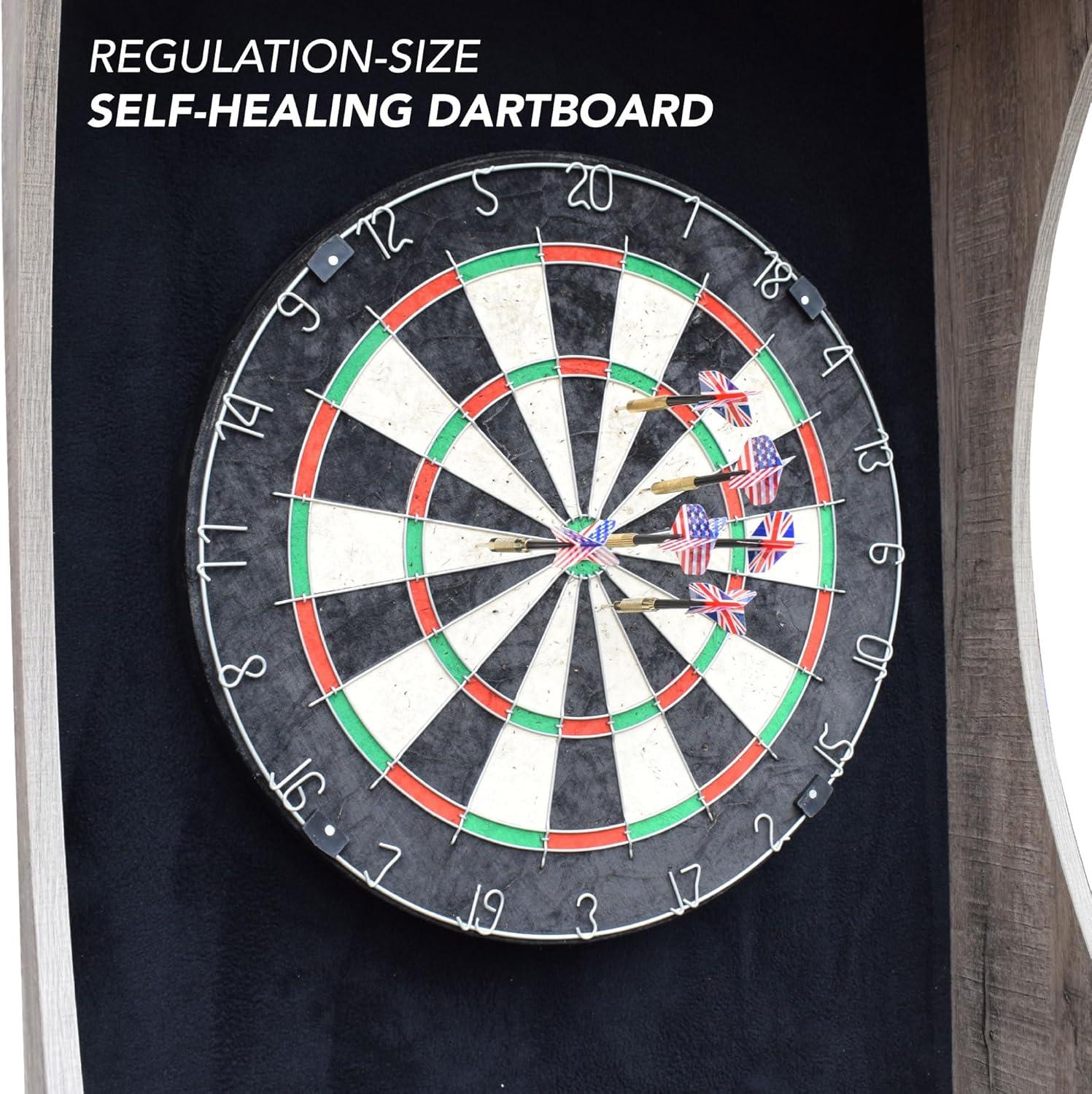 Westwood Driftwood Free-Standing Dartboard Cabinet Set