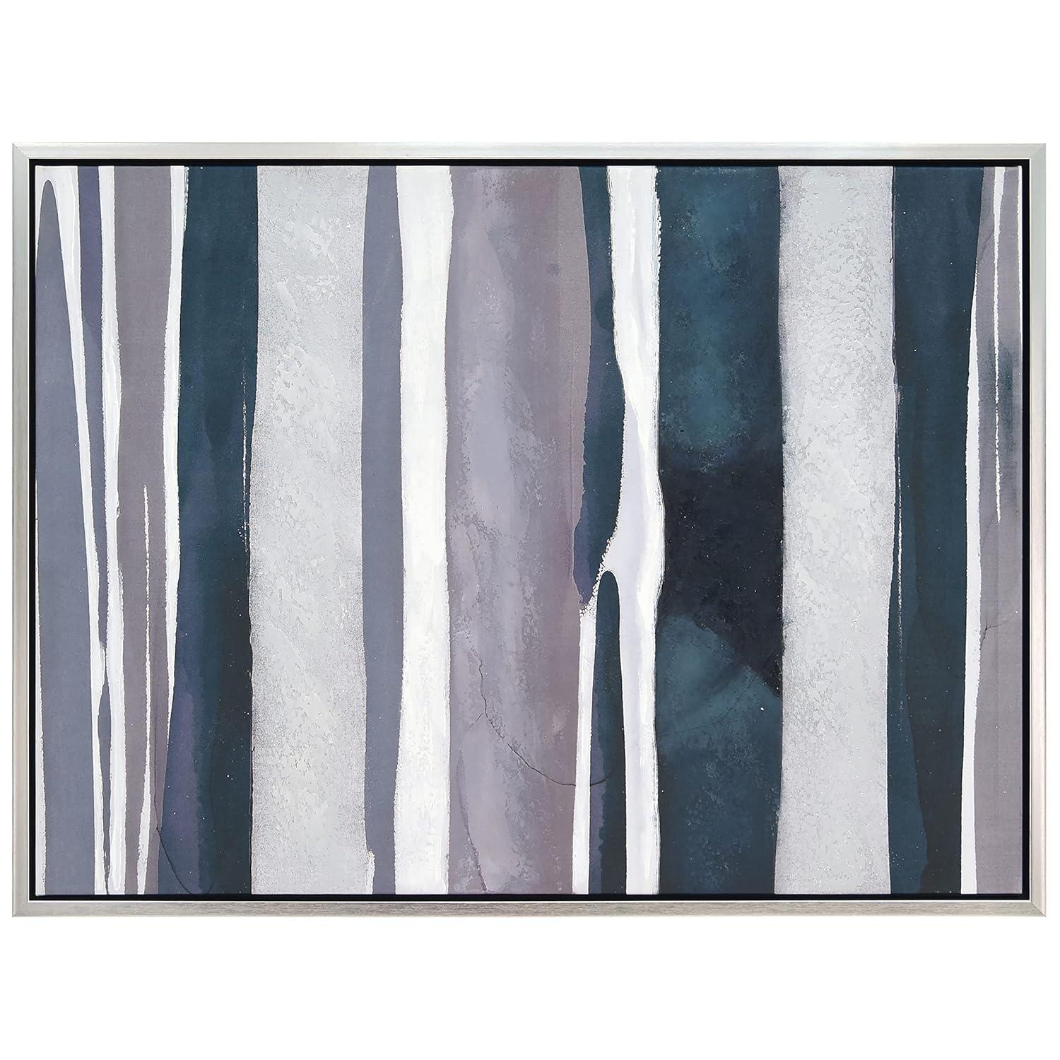 Empire Art Direct Cobalt Streaks 2 Textured Metallic Hand Painted Framed Wall Art, 30" x 40" x 1.5", Ready to hang