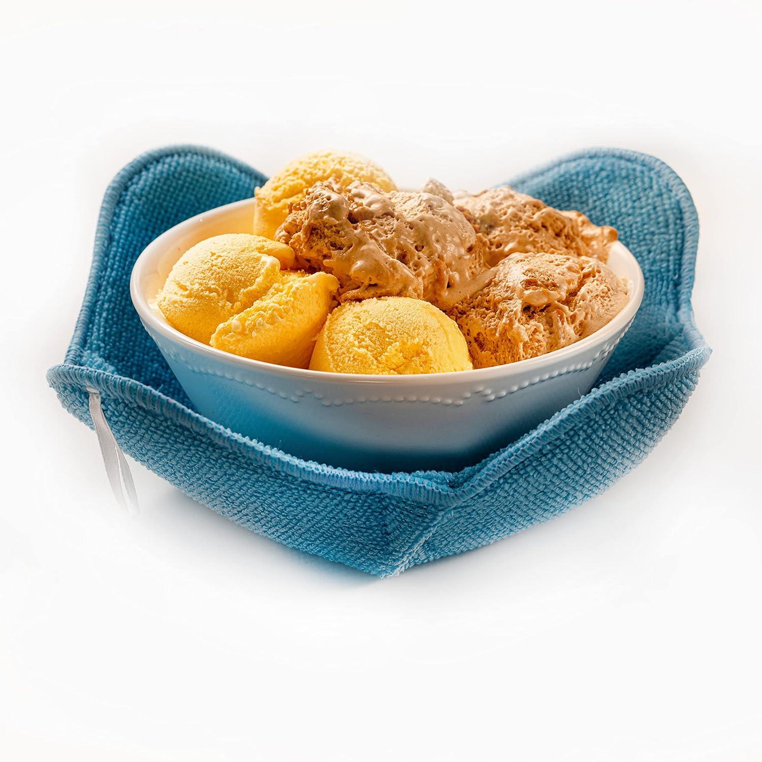 Sheff Microwave Bowl Cozy Holders Set of 4 - Durable and Reliable for Hot and Cold Plates and Dishes - Ideal Household Gift (Blue)