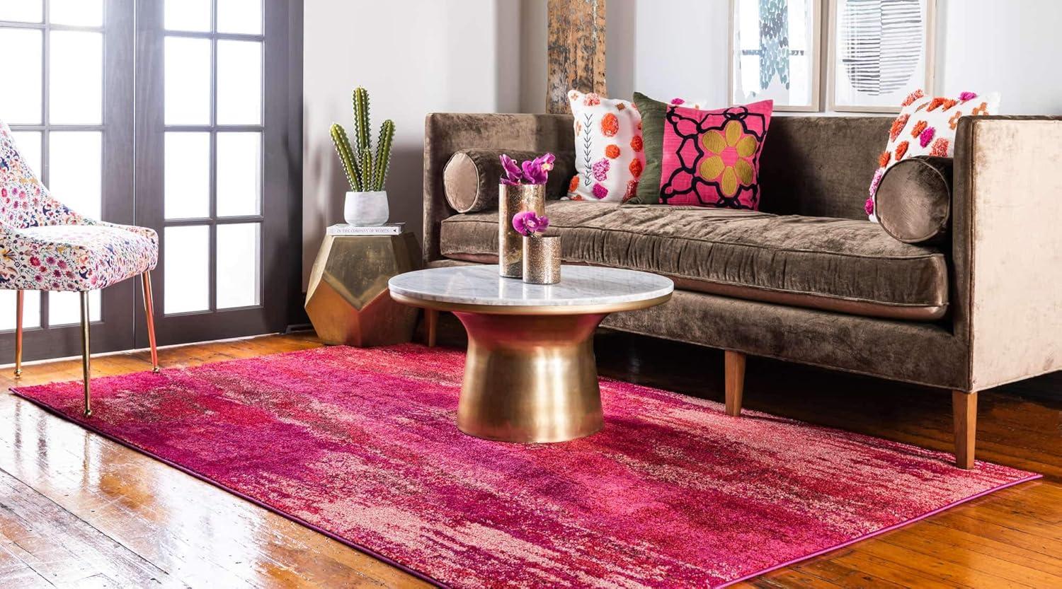 Unique Loom 5' 1 x 8' 0 Jardin Lilly Pink Area Rug