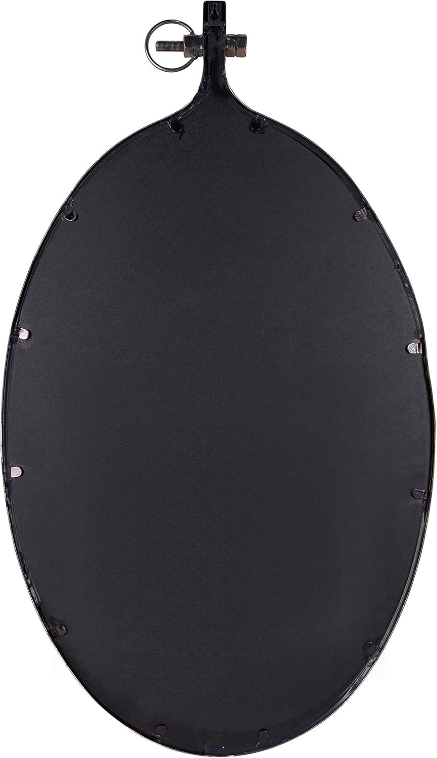 Kate and Laurel Yitro Rustic Oval Metal Framed Wall Mirror, 20 x 34, Rustic Metal, Chic Industrial Accent Mirror for Wall