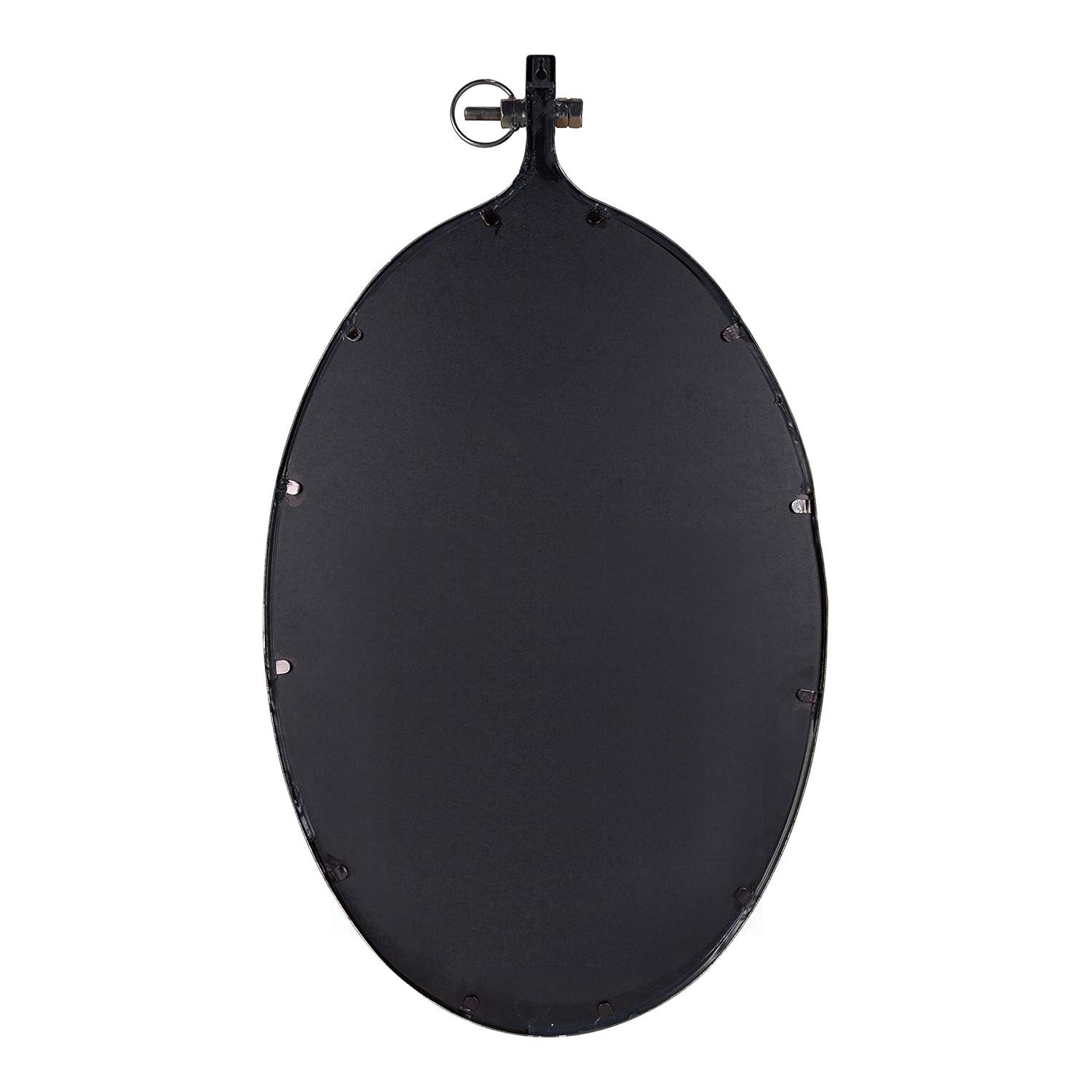 Kate and Laurel Yitro Rustic Oval Metal Framed Wall Mirror, 20 x 34, Rustic Metal, Chic Industrial Accent Mirror for Wall