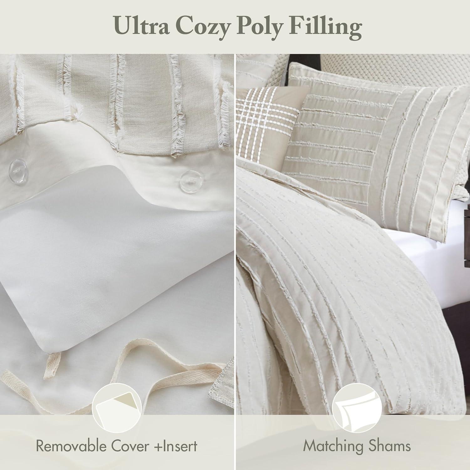Madison Park Signature Madison Park Signature Essence Oversized Cotton Clipped Jacquard Comforter Set
