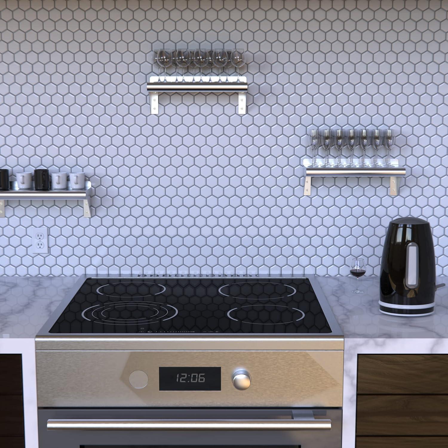 16" Stainless Steel Wall Shelf with Square Edge