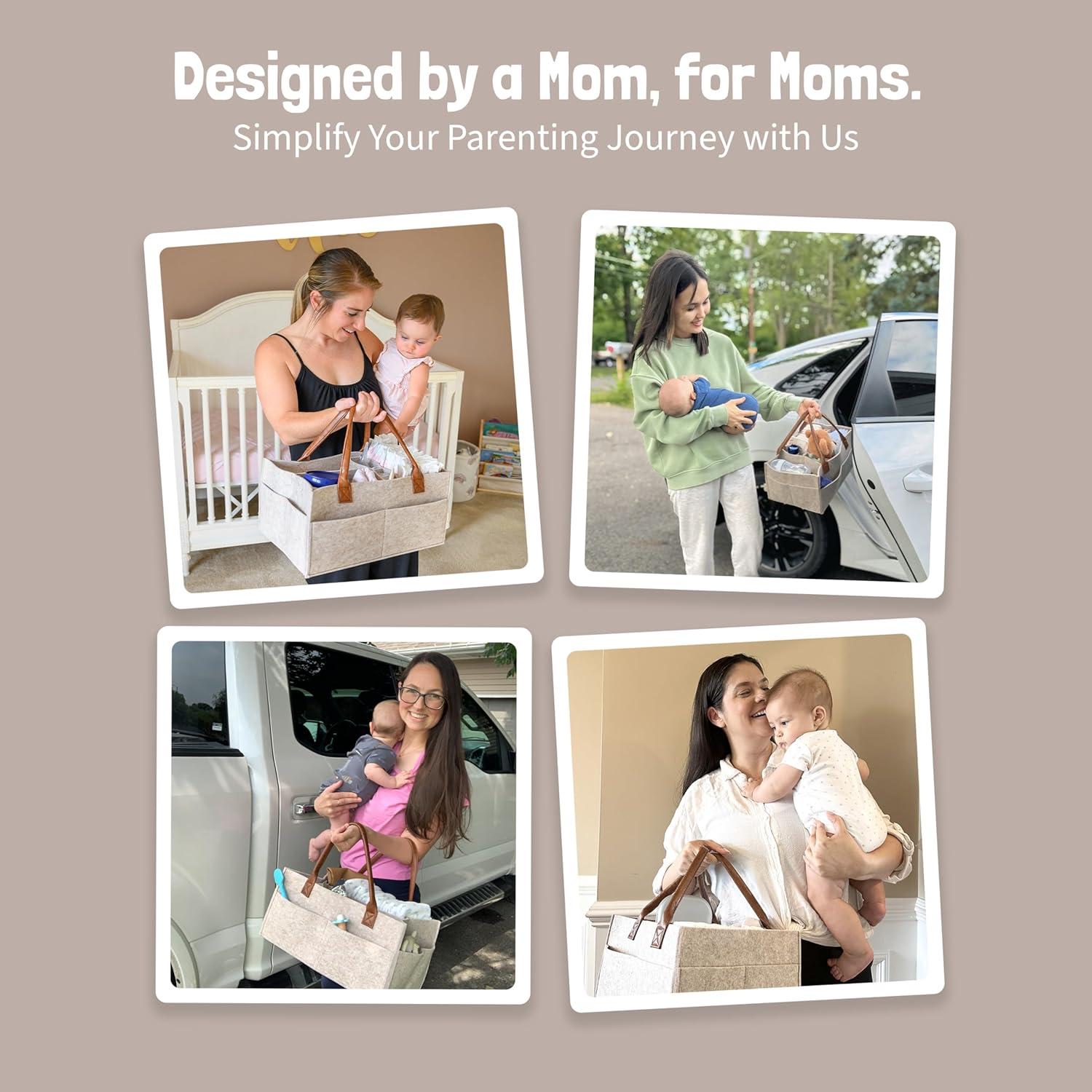 Lily Miles Baby Diaper Caddy Organizer - Nursery Storage Basket for Newborn Essentials - Shower Registry Gifts