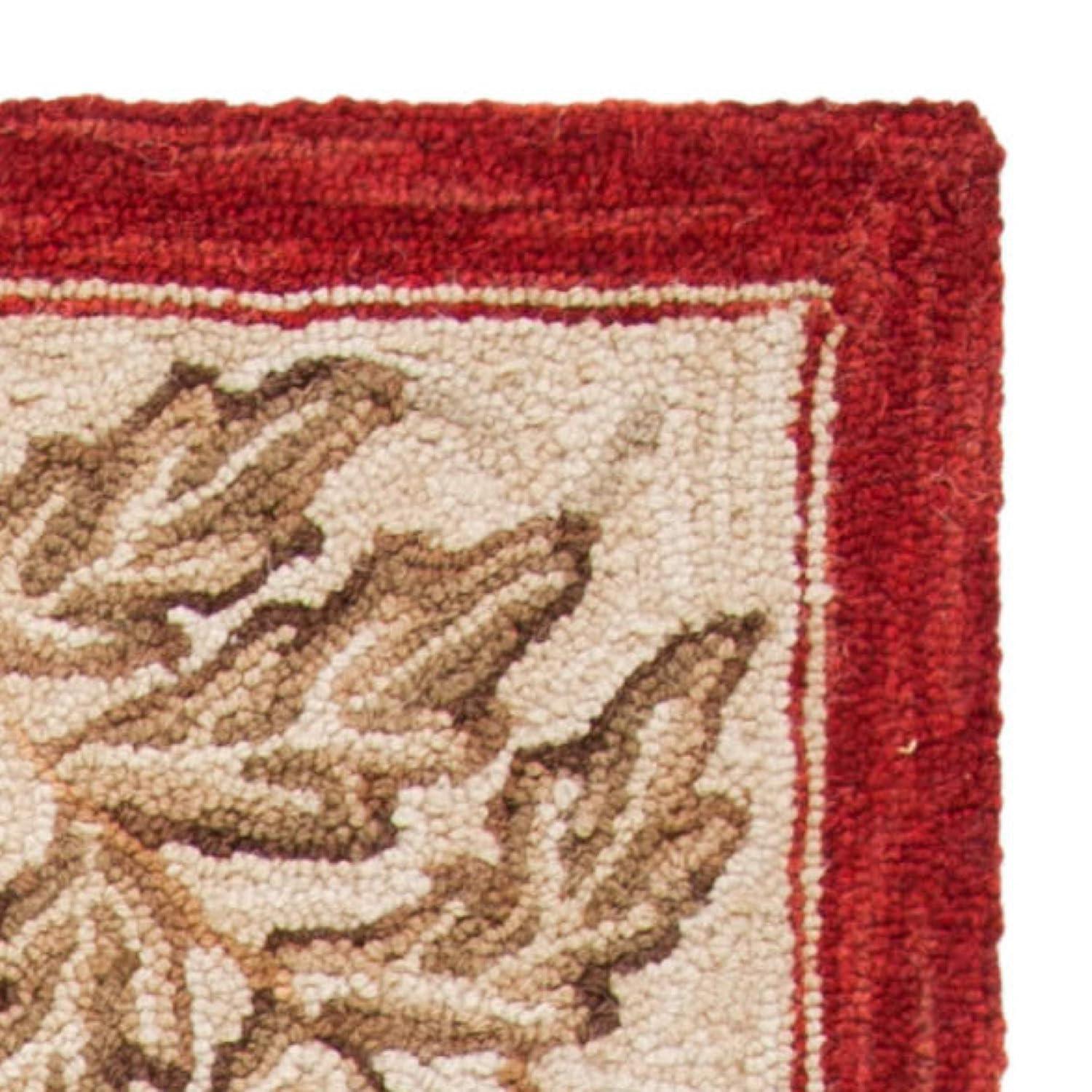 Chelsea HK140 Hand Hooked Area Rug - Red/Ivory - 3'9"x5'9" - Safavieh.