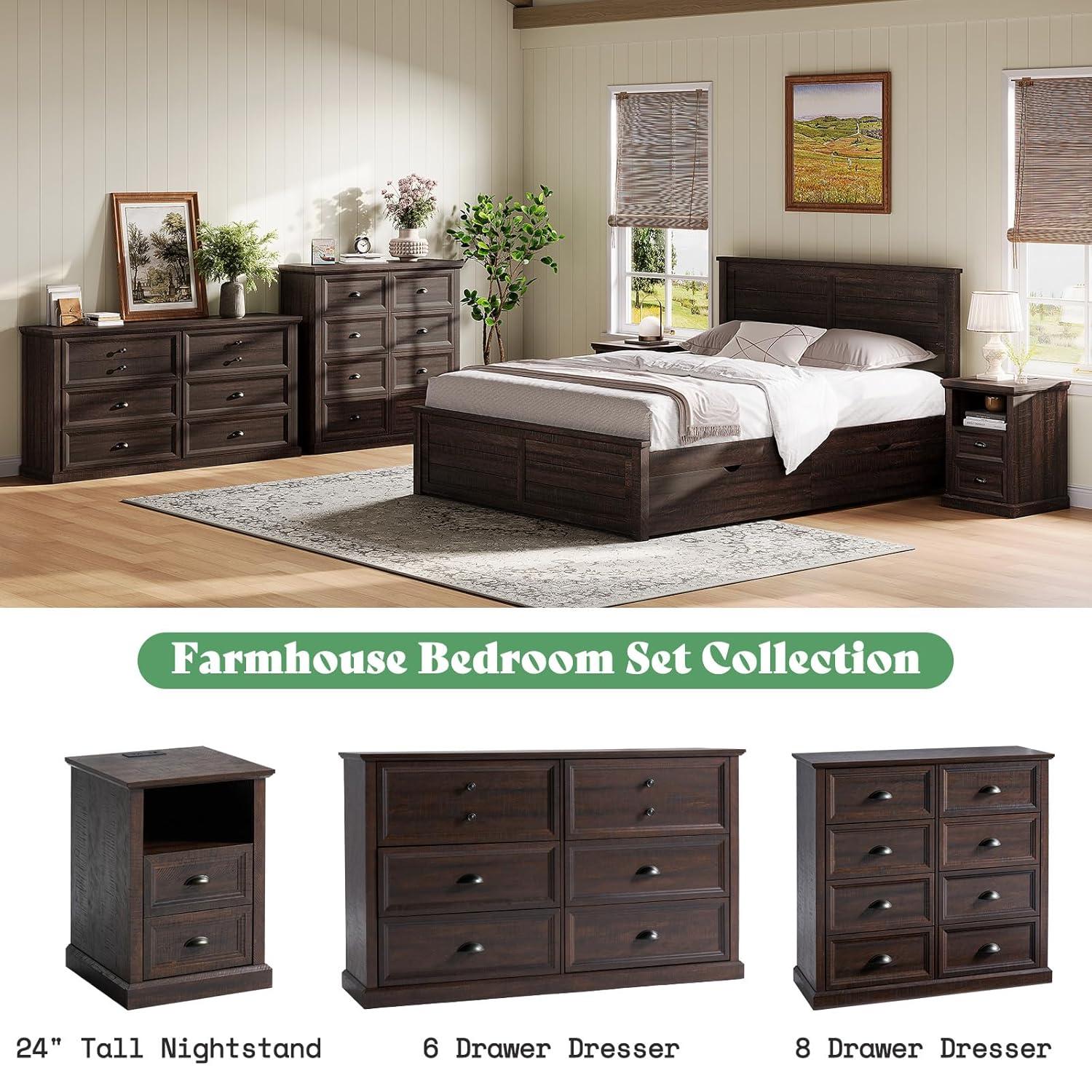 Winston Porter 58" Farmhouse 6 Drawer Dresser