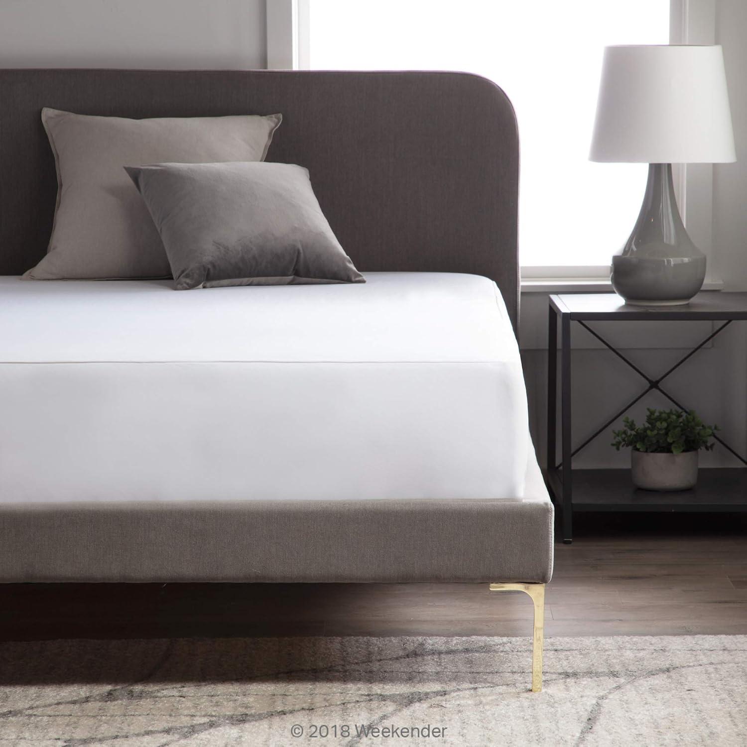 WEEKENDER Premium Commercial-Grade 5-Sided Mattress Protector - Waterproof-High Heat Dryer Proof-Reinforced Seams - Dorm Room Essentials- Twin XL , White