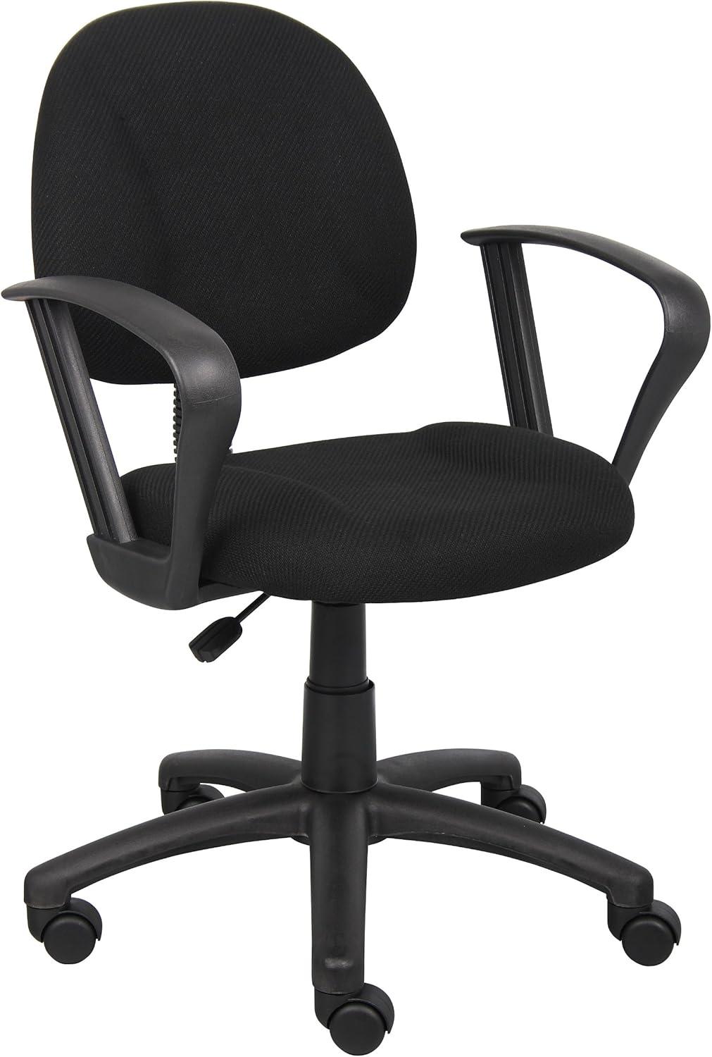 Deluxe Black Fabric Task Chair with Pneumatic Lift and Lumbar Support