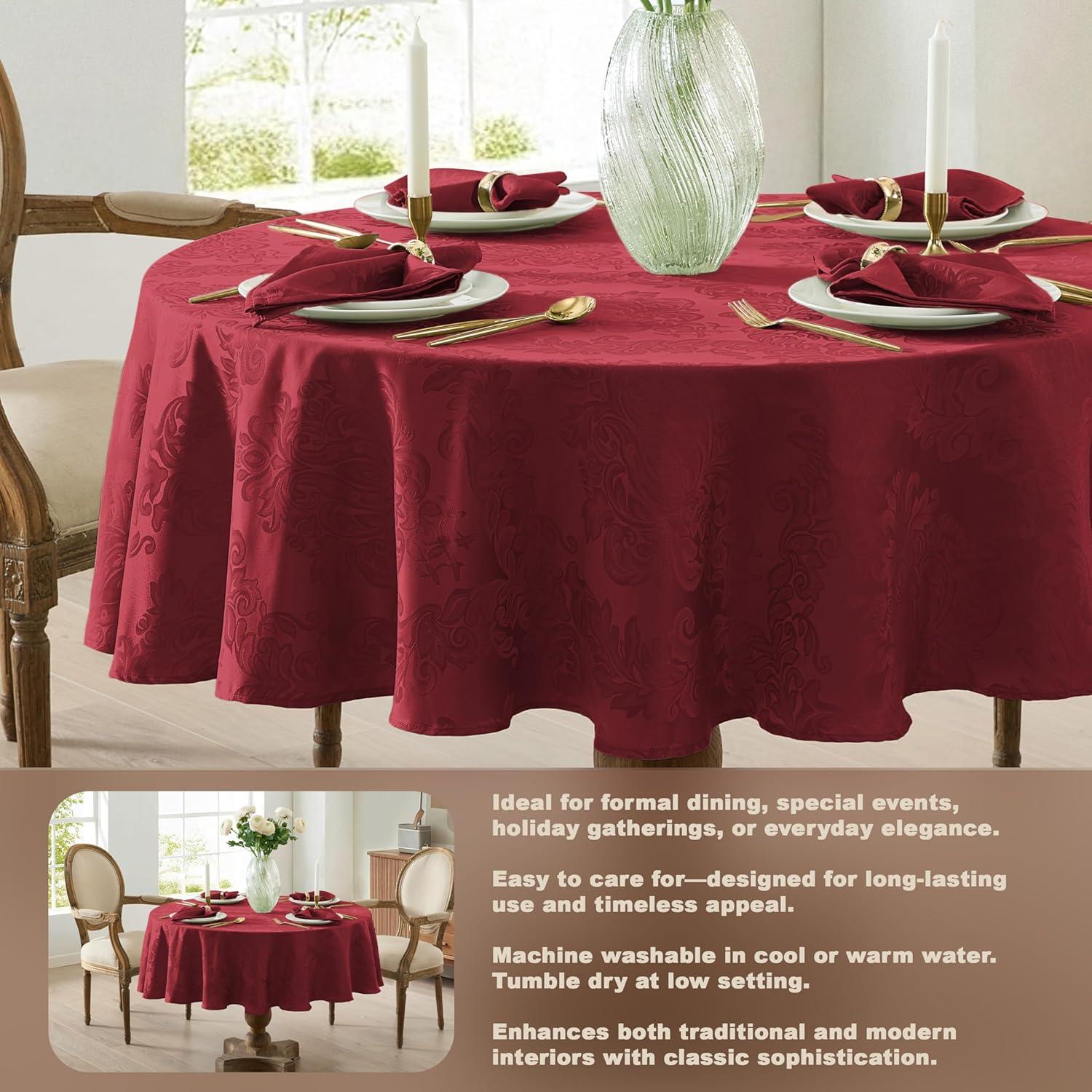 Ophelia & Co. Burchfield Floral Jacquard Round Polyester Tablecloth