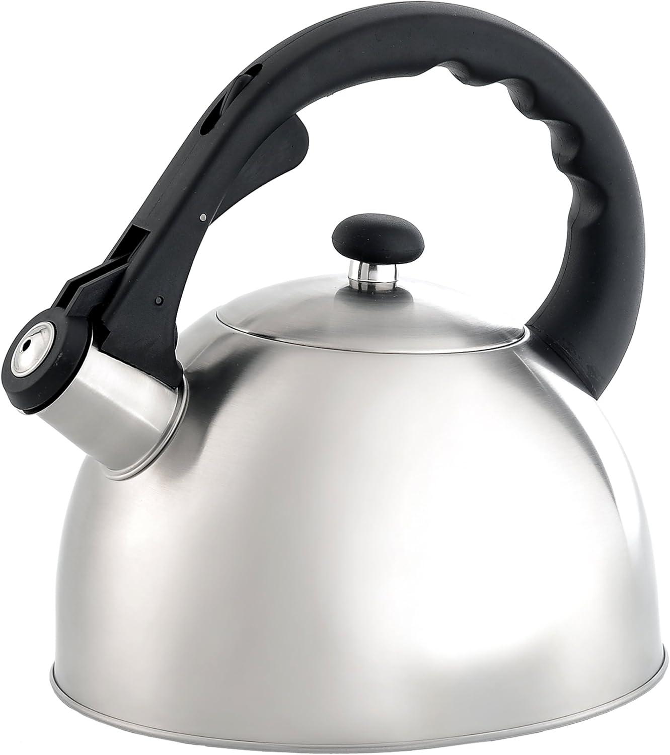 Satin Splendor 2.8 Quart Stainless Steel Whistling Tea Kettle