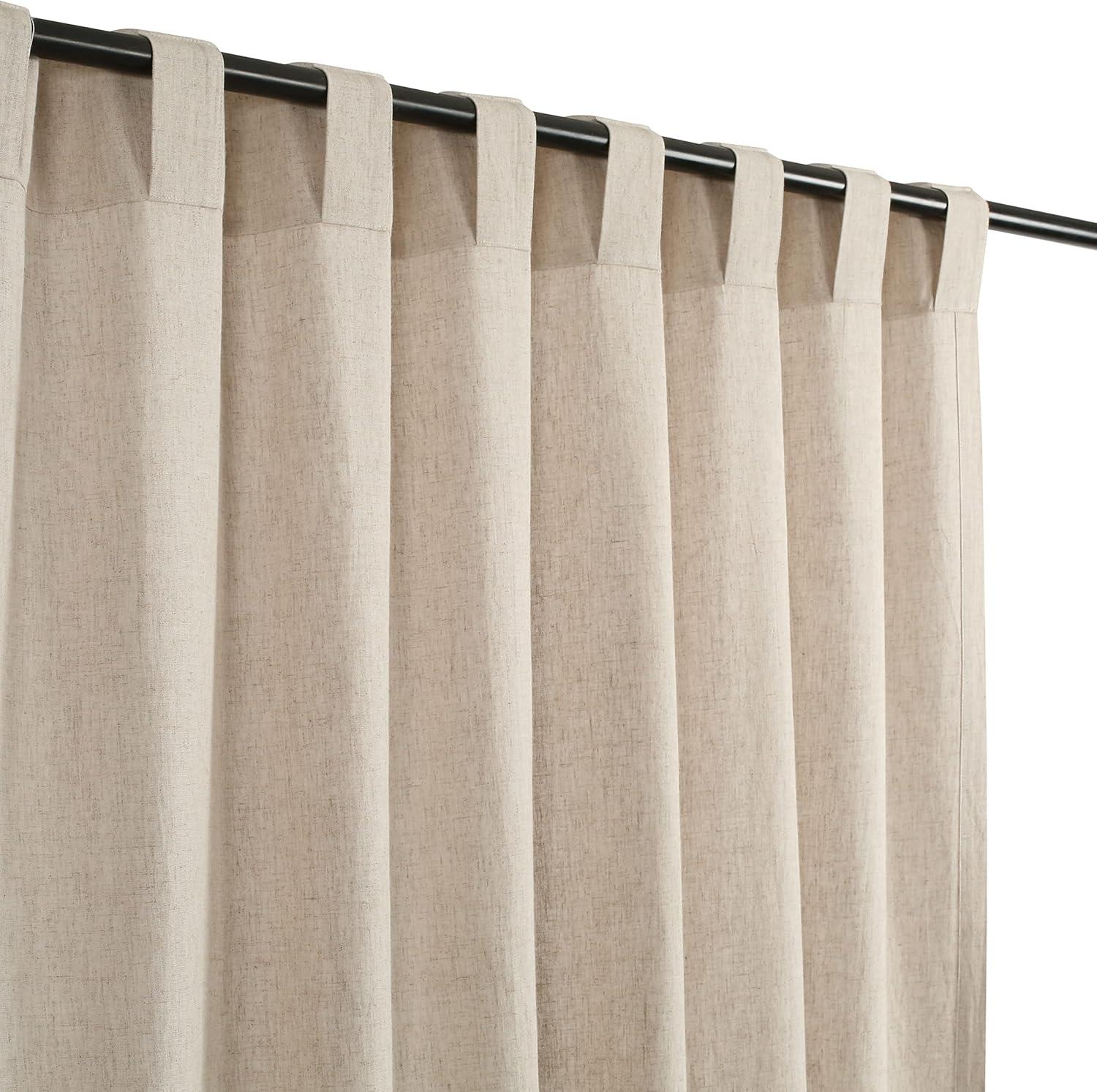 Bedding Craft NATURAL Cotton/Linen Window Panels Tab Top, Room Darkening Drapes, Set of 2, 50 x 63 inch, NATURAL