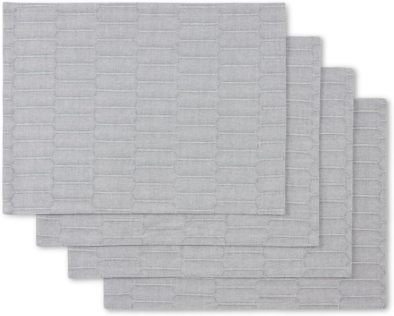 Martha Stewart Honeycomb Modern Farmhouse Reversible Placemat Set (Set of 4)