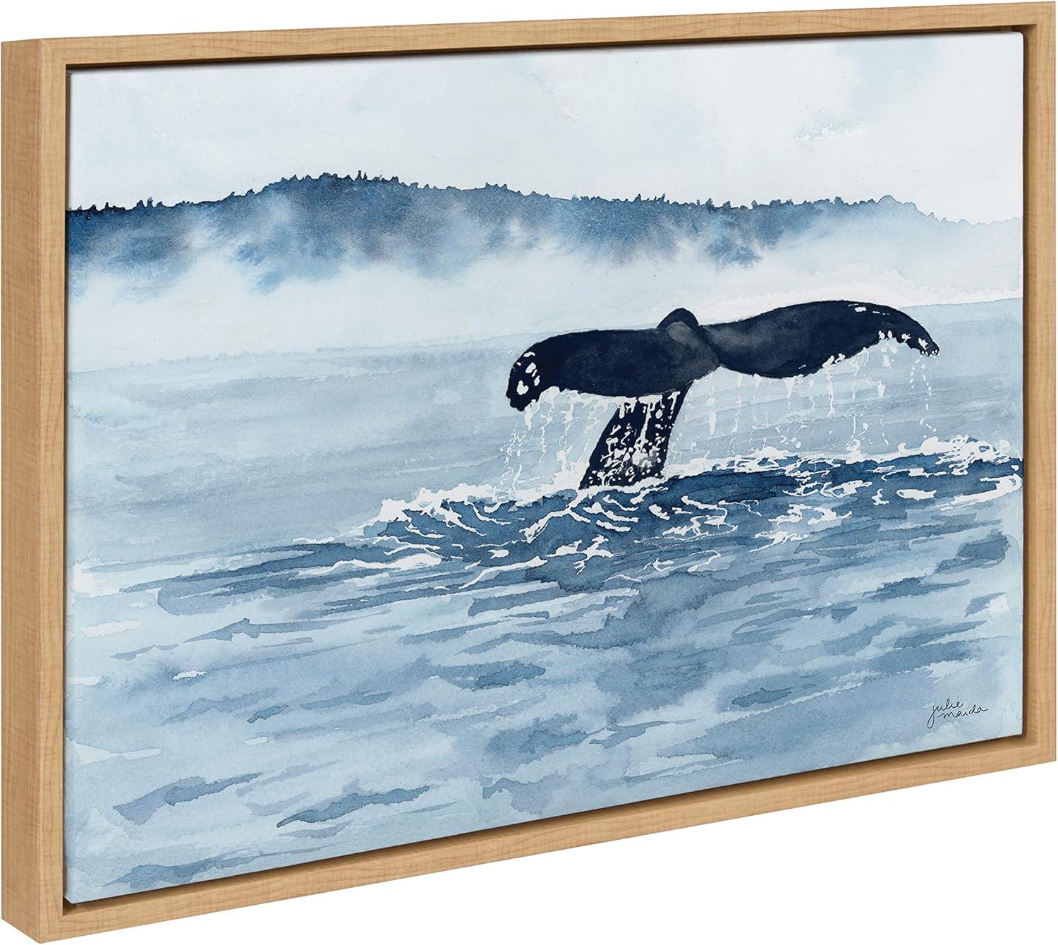 18" x 24" Sylvie Whale Watching Framed Canvas by Julie Maida - Kate & Laurel All Things Decor