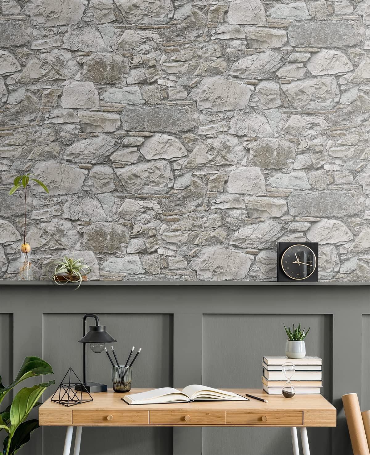 Flax Stone Self-Adhesive Peel and Stick Wallpaper