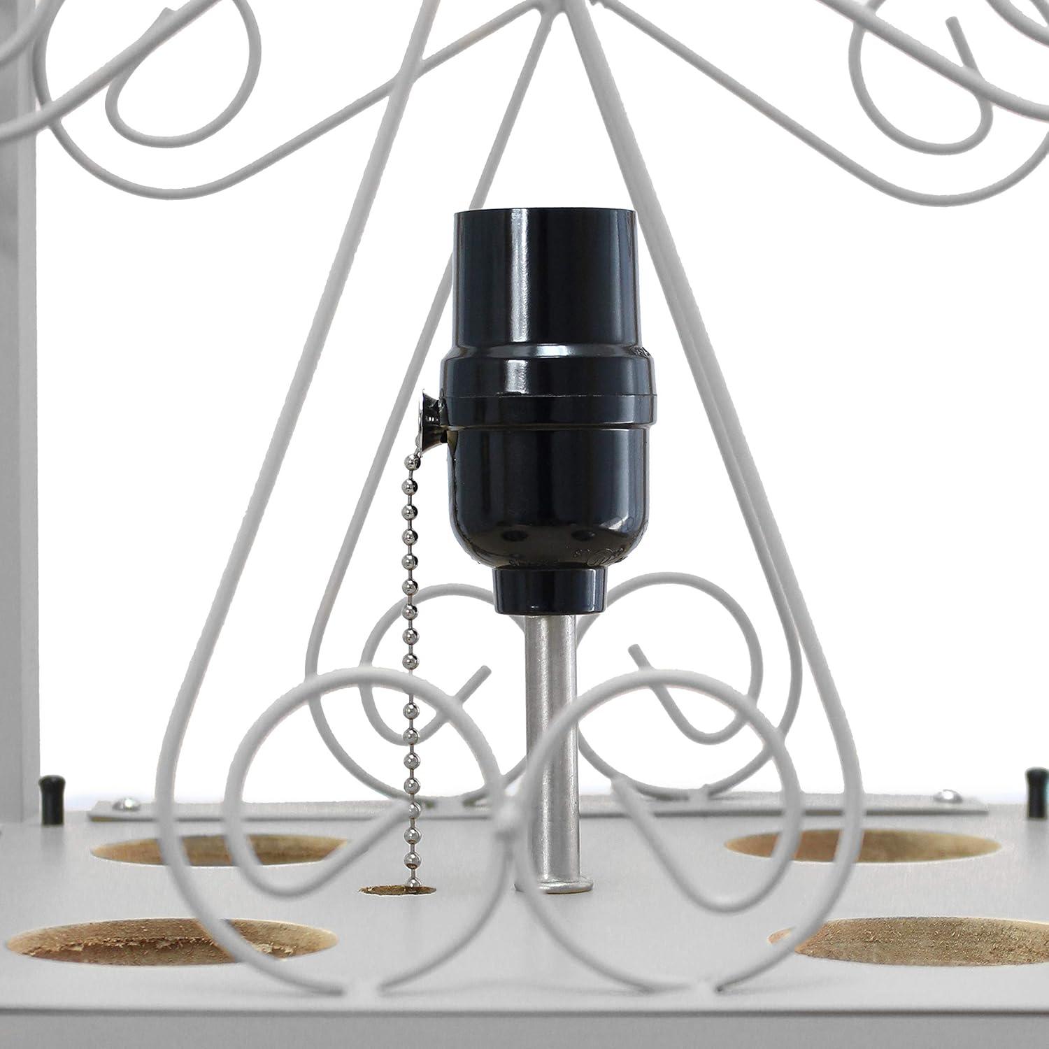 Etagere Organizer Storage Shelf Floor Lamp with Linen Shade Gray - Simple Designs