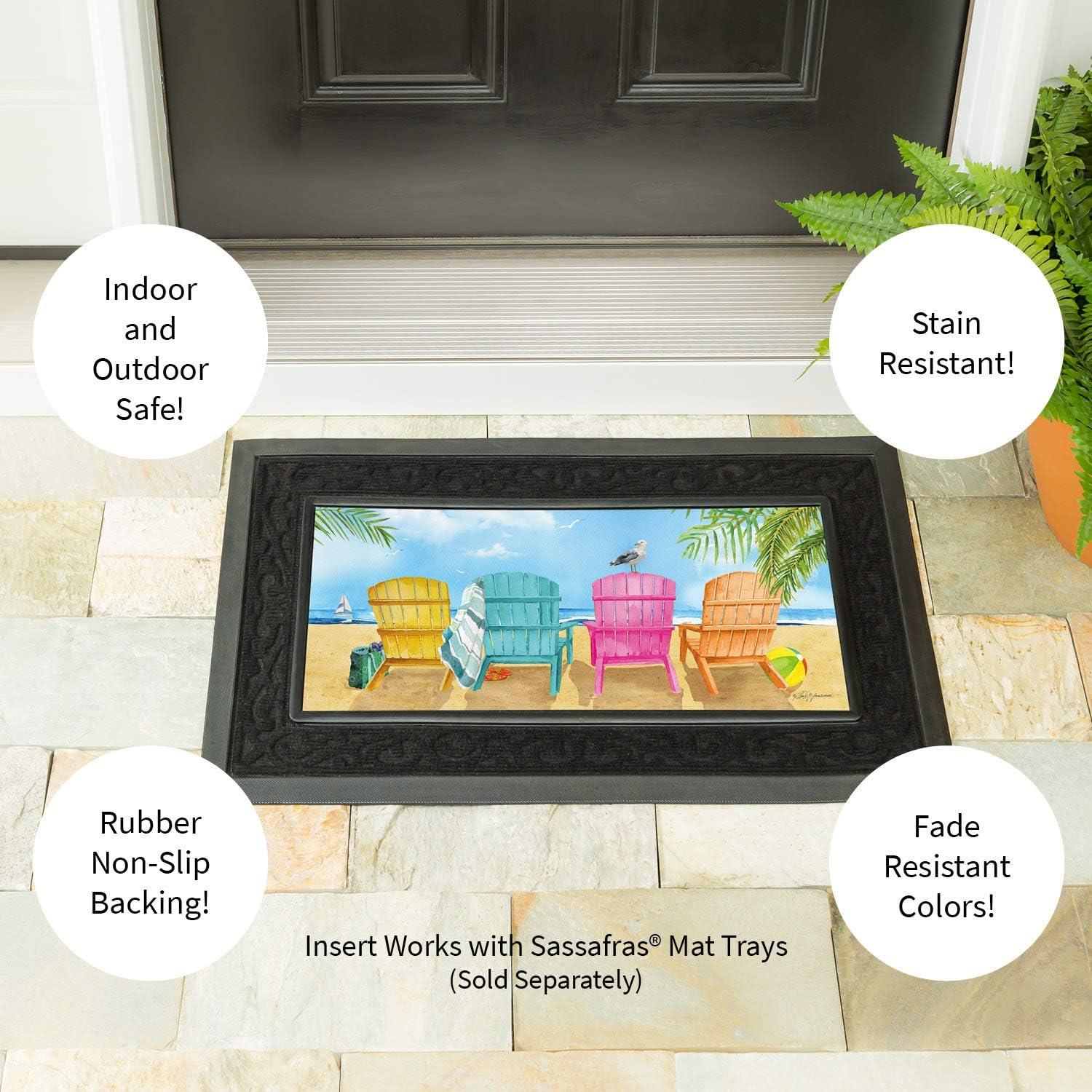 Evergreen Enterprises, Inc Beach Nautical Chairs Sassafras Switch 22 in. x 10 in. Non-Slip Indoor Door Mat