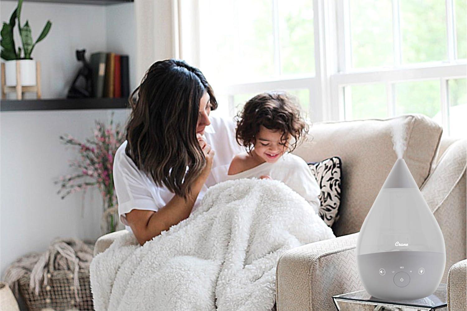 Crane USA Drop 2.0 , 4-in-1 Cool-Mist Humidifier with Aroma Tray & Sound Machine