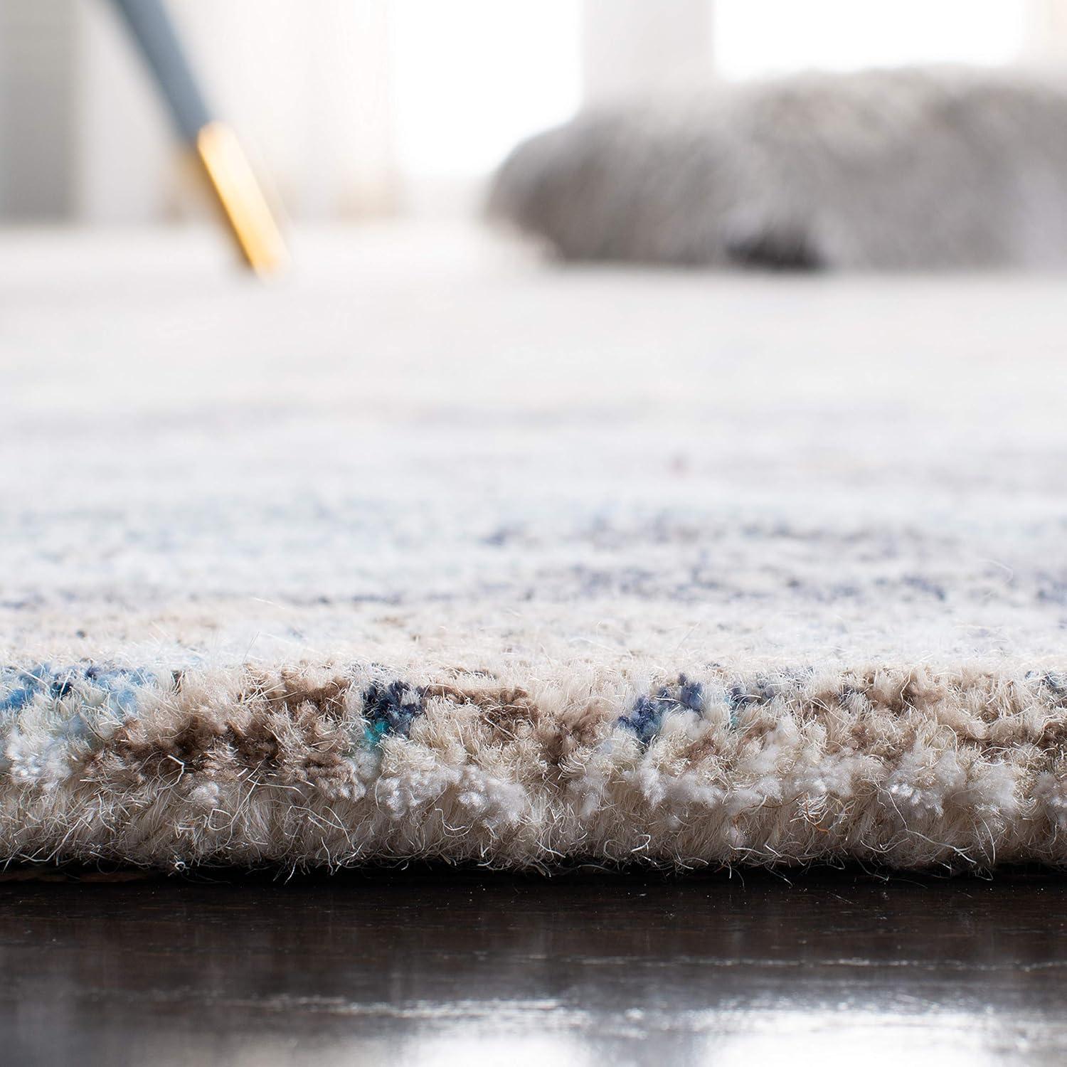 Restoration Vintage RVT111 Hand Tufted Indoor Area Rug - 5'x8' - Blue/Ivory - Safavieh