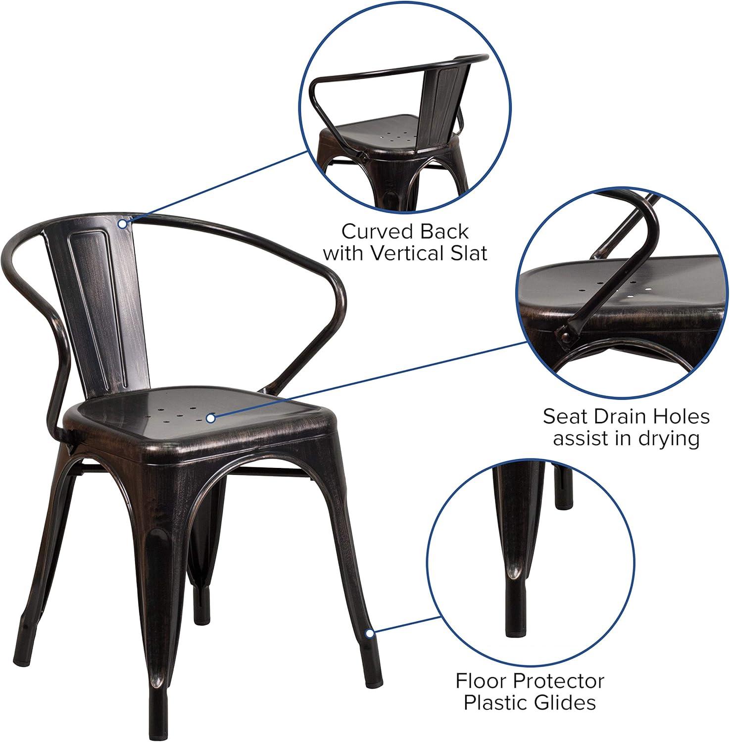 Hucheson Metal Indoor-Outdoor Chair with Arms