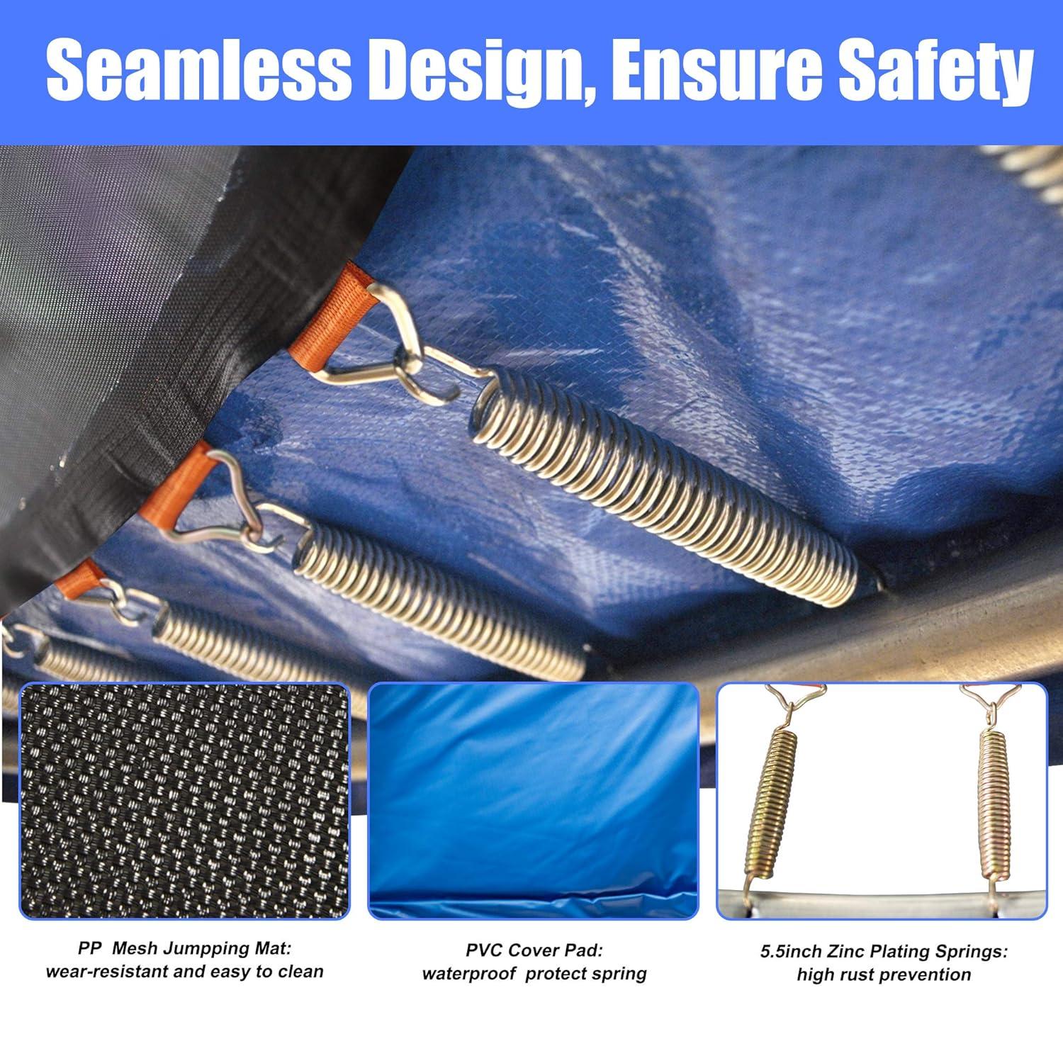 Karmas Product 10' Trampoline with Safety Enclosure Net and Spring Pad