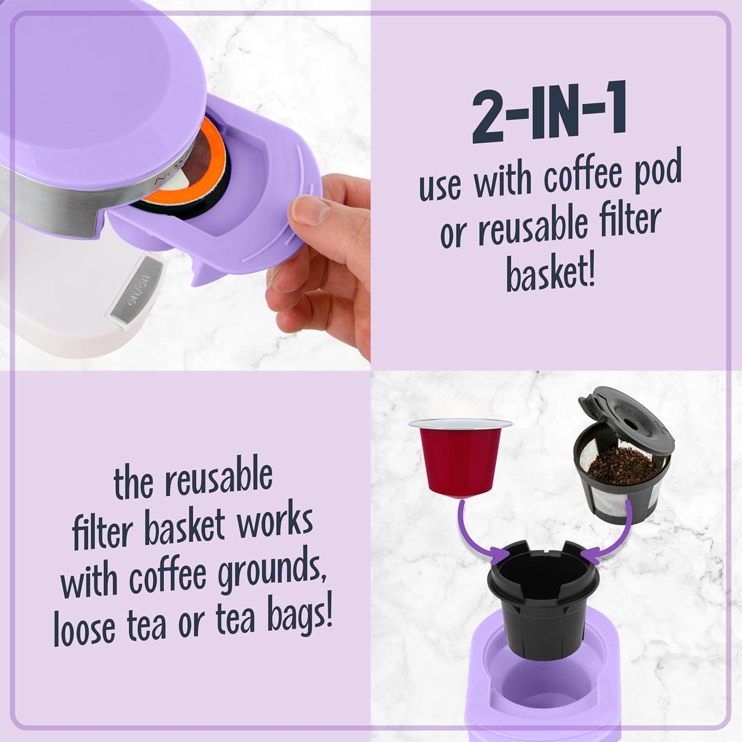 Nostalgia Mymini Single Serve Coffee Maker, Lavender