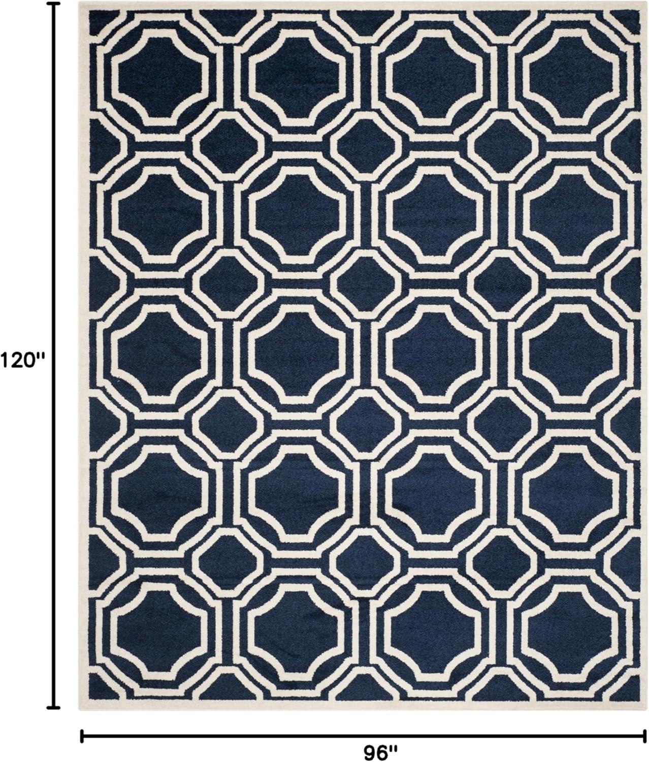 Amherst AMT411 Power Loomed Area Rug - Navy/Ivory - 8'x10' - Safavieh.