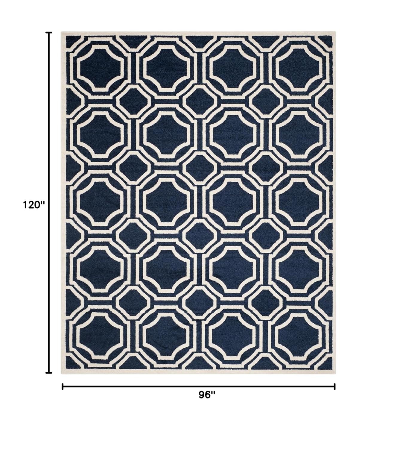 Amherst AMT411 Power Loomed Area Rug - Navy/Ivory - 8'x10' - Safavieh.