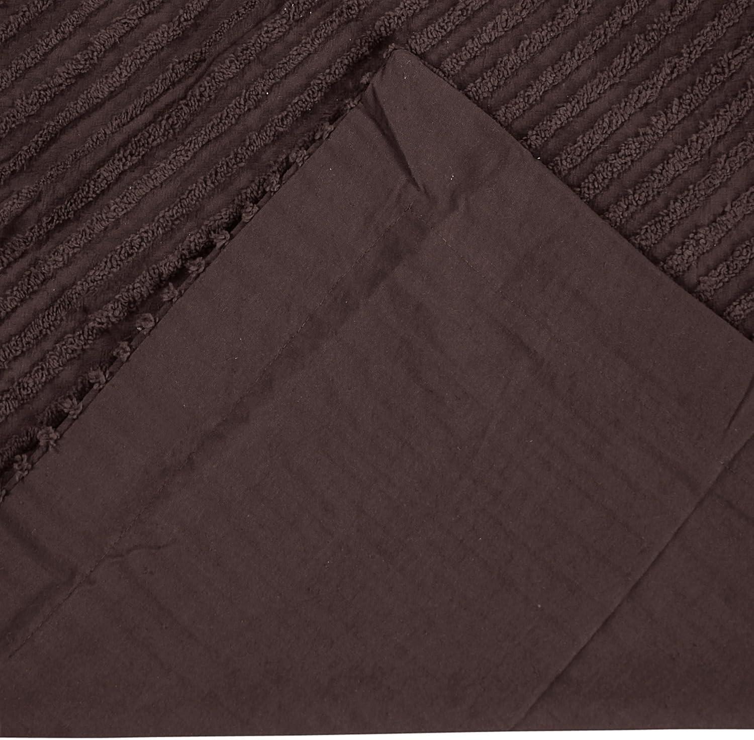 Better Trends Jullian Collection 100% Cotton Tufted Pillow Sham with Stripe Pattern Machine Washable Pillow Cover