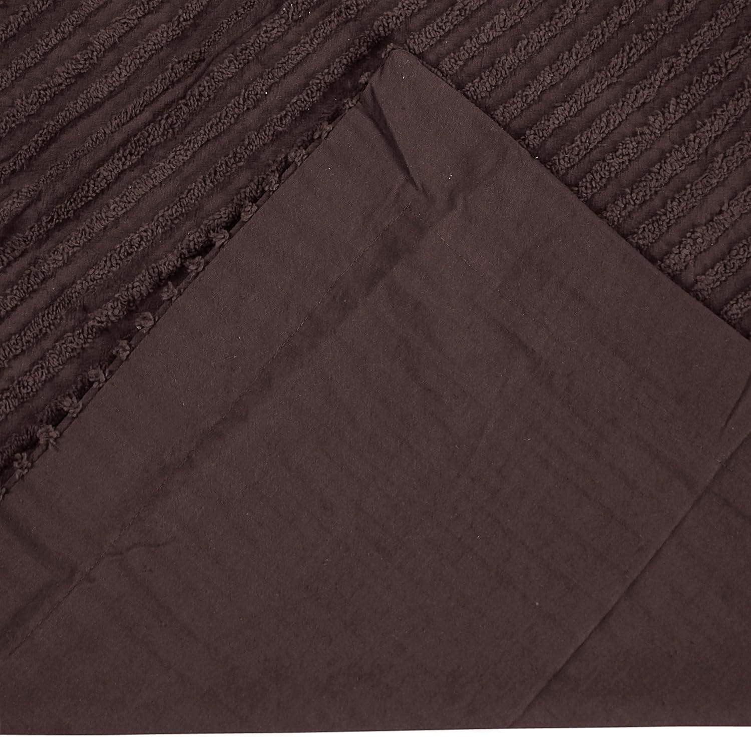 Better Trends Jullian 100% Cotton Tufted Pillow Sham with Stripe Pattern Machine Washable Pillow Cover