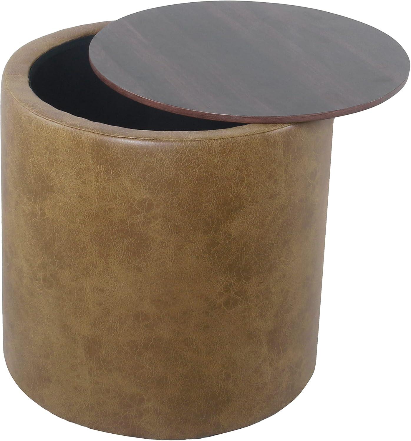 Aluino Faux Leather Ottoman