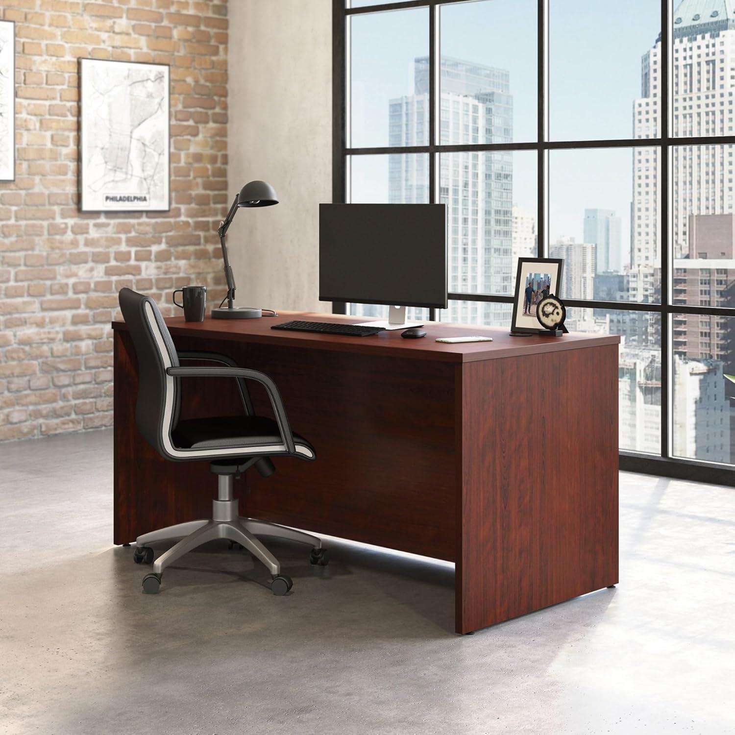 Classic Cherry Executive Wood Desk with Melamine Top