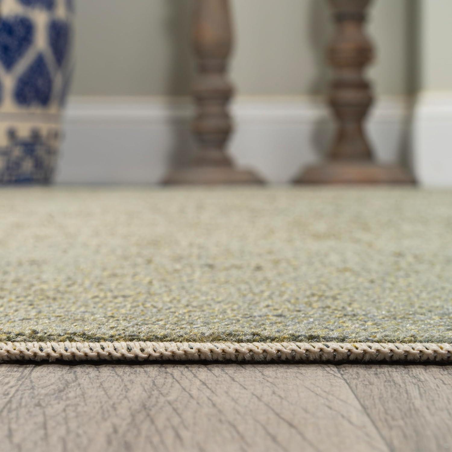 JONATHAN Y Twyla Classic Solid Low-Pile Machine-Washable Sage Green 5 ft. x 8 ft. Area Rug