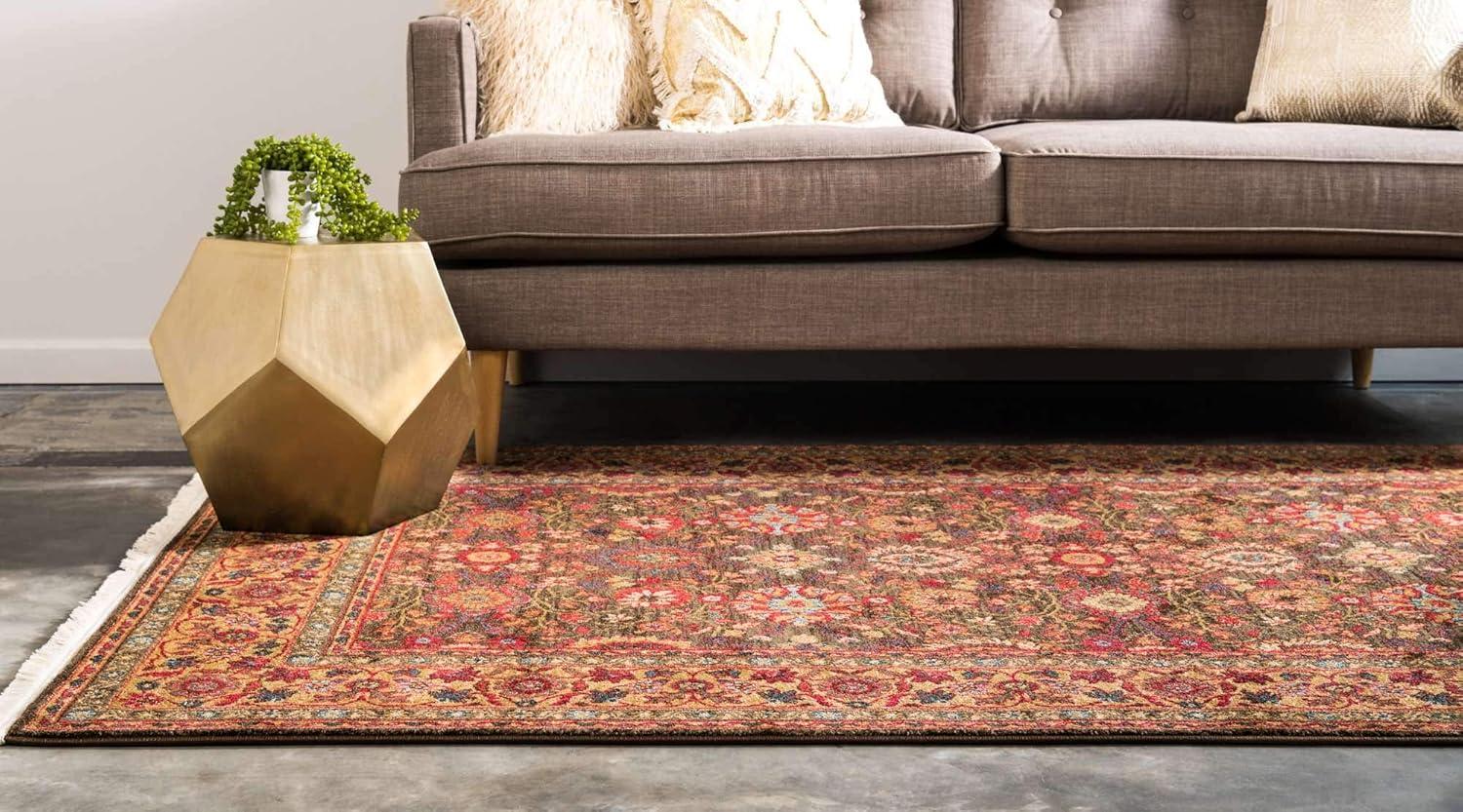 Unique Loom Edinburgh Collection Area Rug - Monroe (6' 1" x 9' Rectangle Light Brown/Beige)