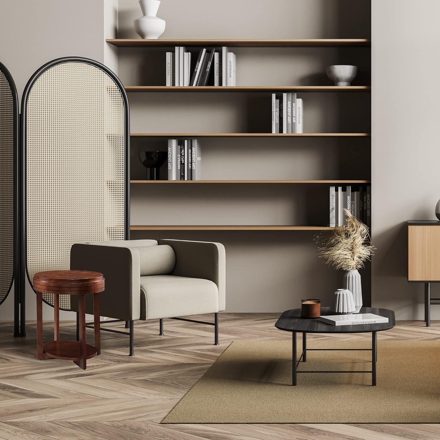 Leick Favorite Finds Oval Wood End Table in Chocolate Cherry