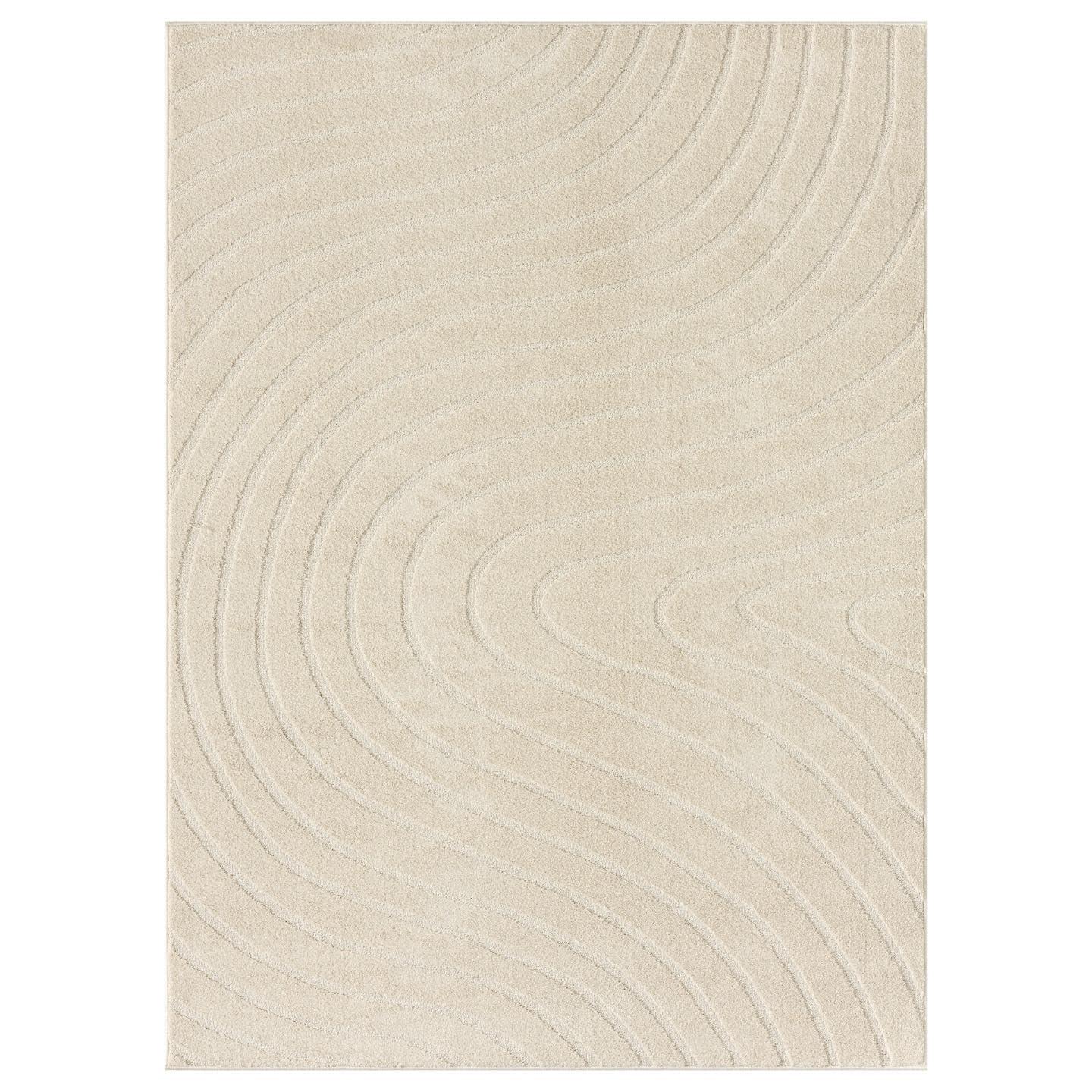 Luxe Weavers Modern Geometric Wave Cream 9x12 Area Rug