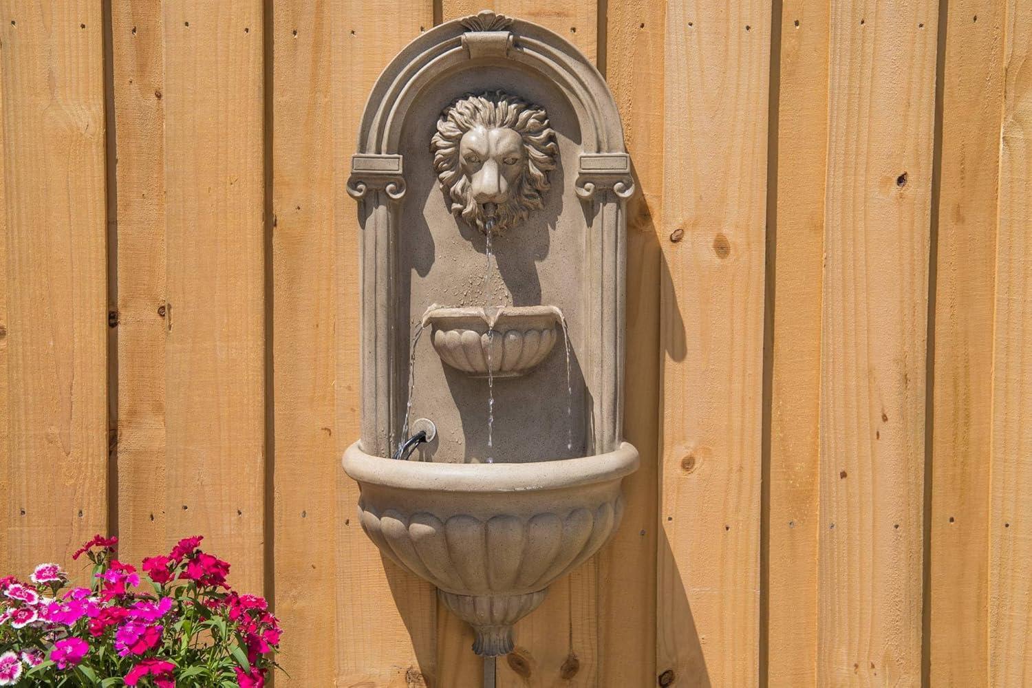 John Timberland Royal 35" High Sandstone LED Outdoor Wall Fountain