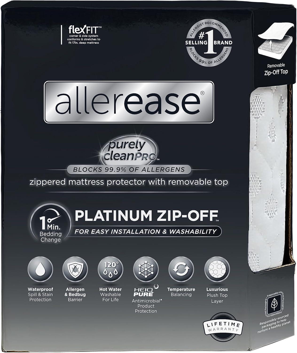 King Size Platinum Zip-Off Top Mattress Protector