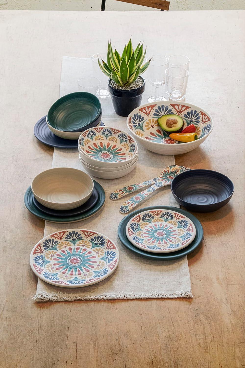 TarHong Planta Artisan Solids Low Bowl, Planta (Majority Plant Based with Melamine Binder), Shatterproof, Indoor/Outdoor Entertaining, Matte Gray, Set of 6