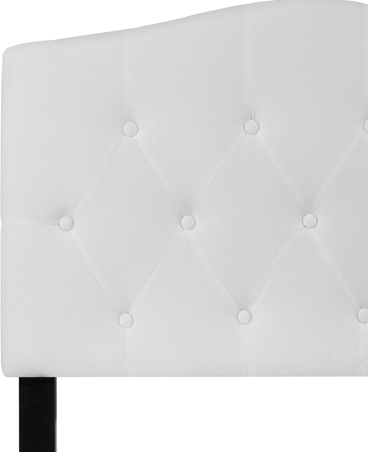 Flash Furniture Cambridge Tufted Upholstered Twin Size Headboard in White Fabric