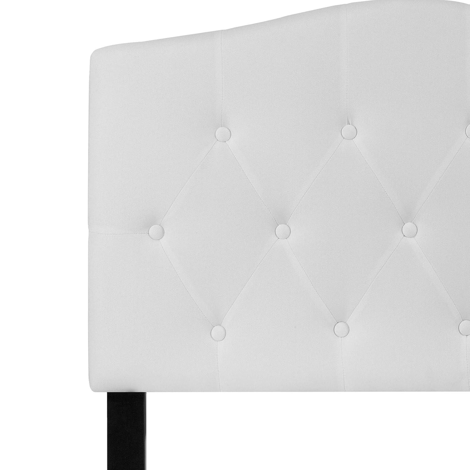 Flash Furniture Cambridge Tufted Upholstered Twin Size Headboard in White Fabric