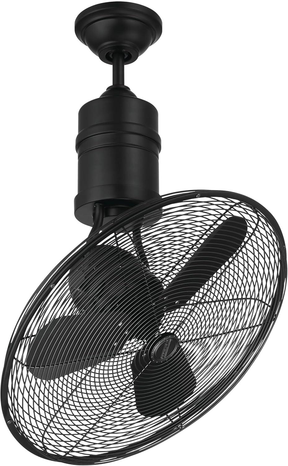 Bellows III 18'' Flat Black Industrial Ceiling Fan with Remote