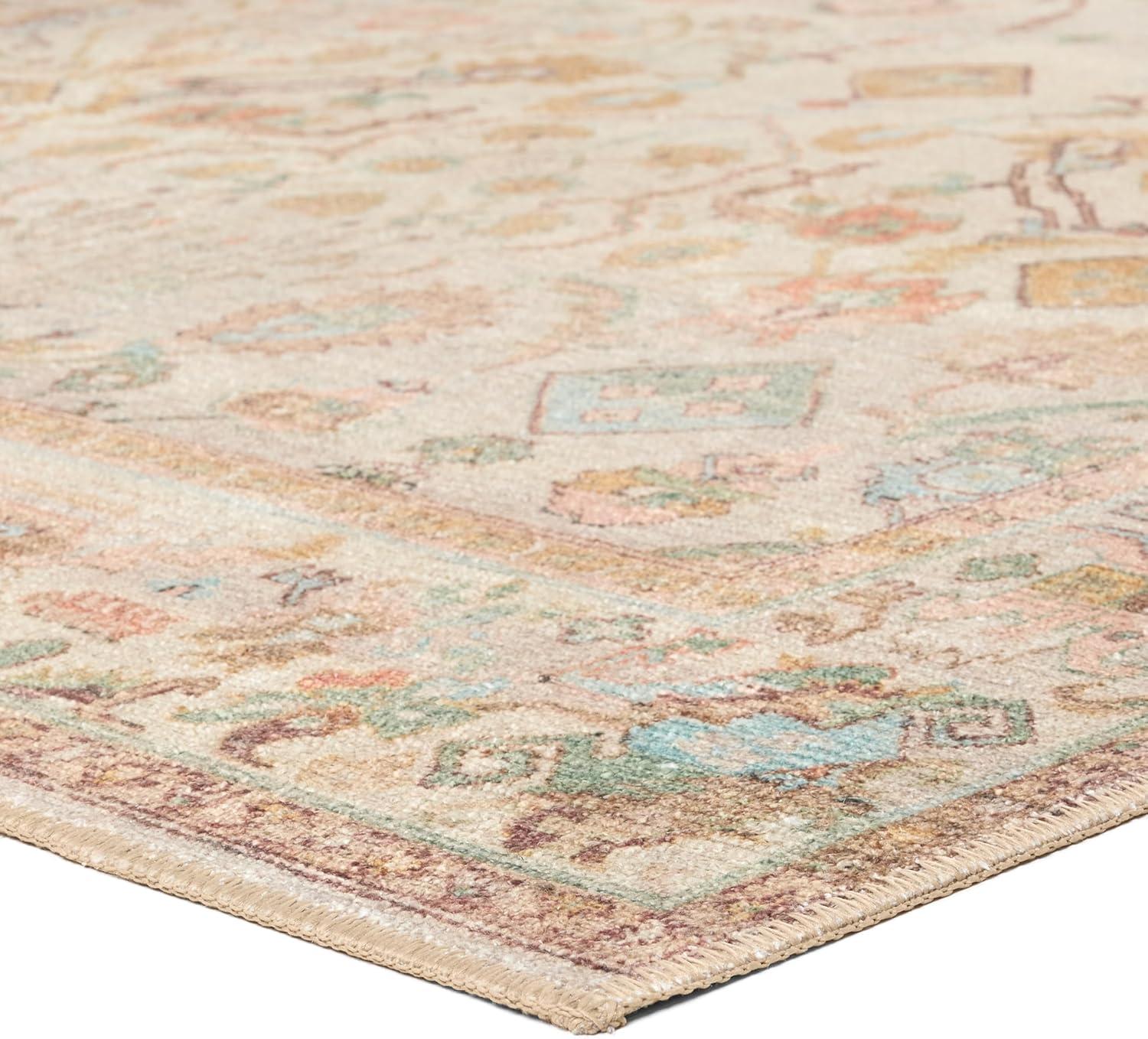2'6"x7'6" Runner Avin Oriental Rug Blush/Cream - Jaipur Living: Traditional Floral Area Rug for Living Room