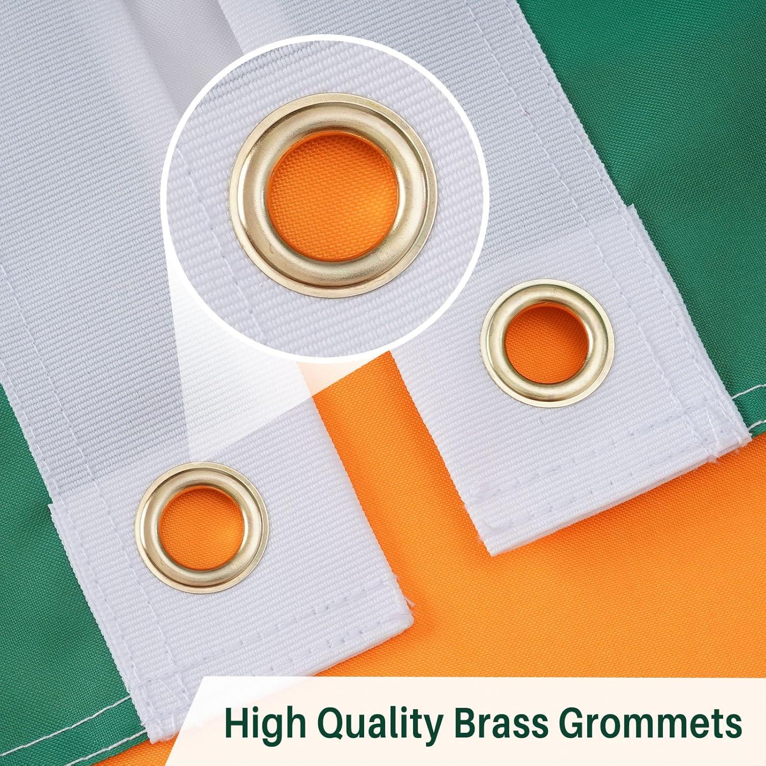 AMZFLAG Irish Flag 3x5 feet Outdoor, Heavy Duty Ireland Flags for St Patrick Day Outside with 2 Brass Grommets, Double Sided Irish Flags for House Decoration