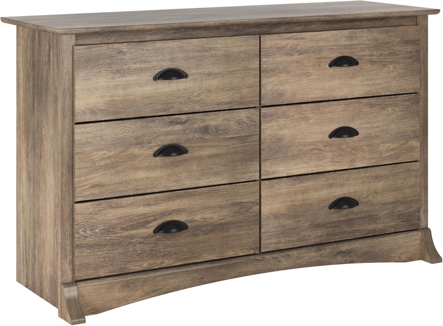 Salt Spring 6 Drawer Condo Dresser Drifted Gray - Prepac: Youthful Storage, Laminated Composite Wood