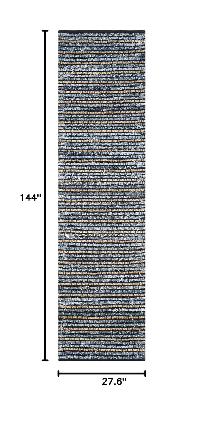 Cape Cod CAP363 Hand Woven Runner Rug - Blue/Natural - 2'3"x12' - Safavieh.